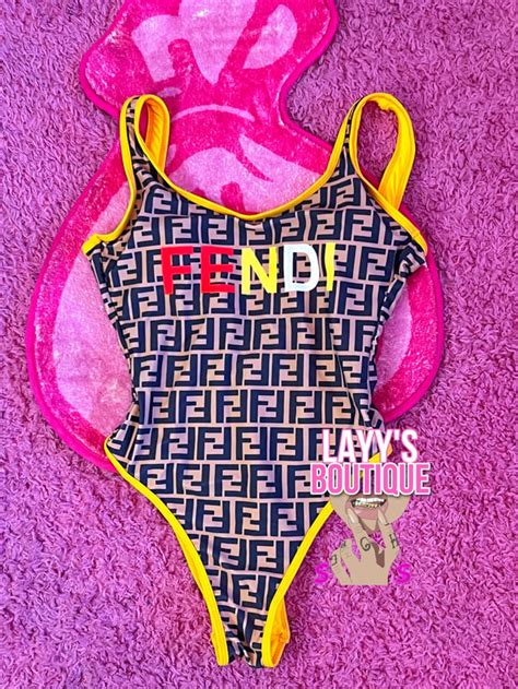 fendi blue bathing suit